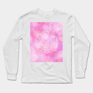 Pink sparkling mandala Long Sleeve T-Shirt